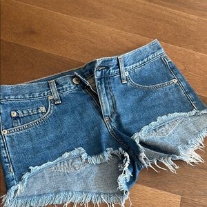 Rag and Bone Denim Blue Frayed Women's Shorts